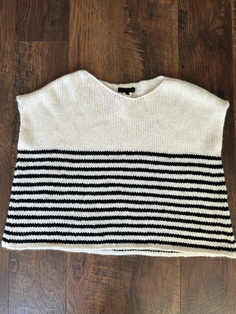 NWT LOUIZA BABOURYAN Striped Baby Alpaca Top Size Small